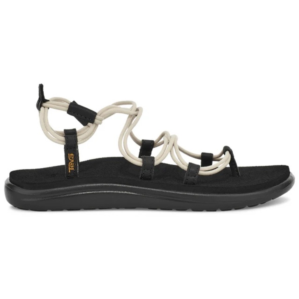Teva Women's Voya Infinity Black and Beige Strappy Sandals